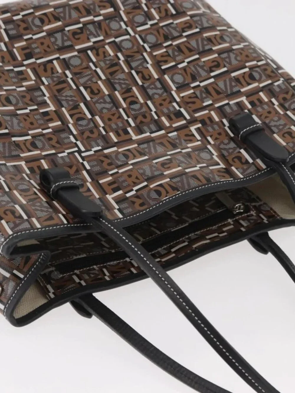 Salvatore Ferragamo Tote Bag PVC Brown Auth BA11865